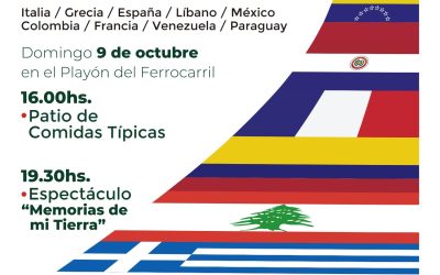CON UN PATIO DE COMIDAS Y EL ESPECTÁCULO “MEMORIAS DE MI TIERRA”, LA FIESTA DE LAS COLECTIVIDADES VUELVE EL DOMINGO 9 DE OCTUBRE EN EL PLAYÓN DE LA ESTACIÓN