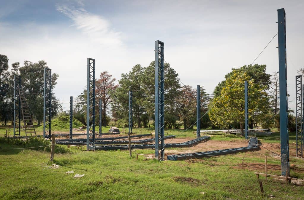 Avanzan los trabajos de construcción de un galpón en el Prolim