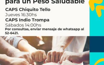 EL GRUPO DE AUTOAYUDA PARA UN PESO SALUDABLE CAMBIA EL HORARIO DE SUS REUNIONES: SERÁN LOS JUEVES A LAS 16.30 Y SÁBADOS A LAS 14