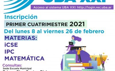 EMPEZÓ HOY (LUNES) LA INSCRIPCIÓN PARA EL PRIMER CUATRIMESTRE DE LAS TRES MATERIAS DE UBA XXI QUE SE CURSAN EN TRENQUE LAUQUEN