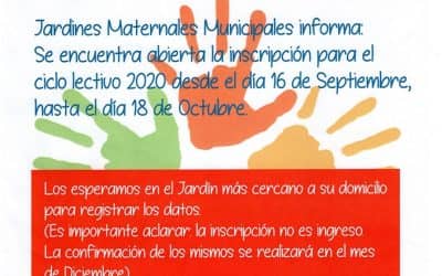 DESDE HOY (LUNES) Y DURANTE UN MES ESTARÁ ABIERTA LA INSCRIPCIÓN PARA LOS JARDINES MATERNALES MUNICIPALES