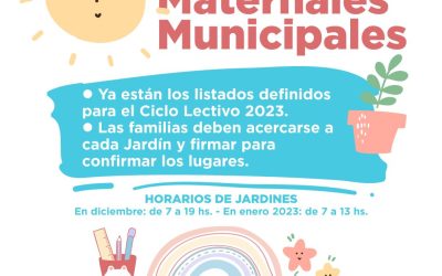 JARDINES MATERNALES MUNICIPALES: DESDE EL PRÓXIMO LUNES (26) ESTARÁN DISPONIBLES LOS LISTADOS DE INGRESO PARA EL CICLO 2023