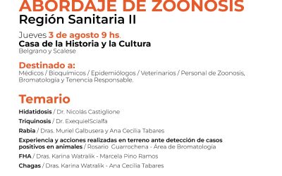 JORNADA DE ABORDAJE DE ZOONOSIS, EL PRÓXIMO JUEVES (3 DE AGOSTO) EN LA CASA DE LA HISTORIA Y LA CULTURA