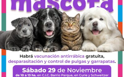 JORNADA DE CUIDADO RESPONSABLE DE MASCOTAS, ESTE SÁBADO (29) EN EL CIC DEL BARRIO PARQUE