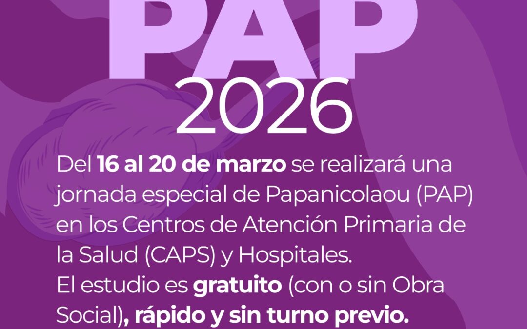EL LUNES (16) INICIA LA SEMANA DE PREVENCIÓN CON PAP GRATUITOS EN HOSPITALES Y CENTROS DE SALUD MUNICIPALES