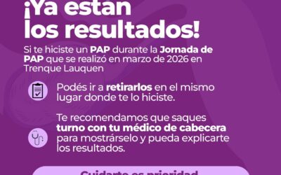 JORNADAS DE PAP 2026: YA ESTÁN LOS RESULTADOS DE LOS ESTUDIOS Y SE PUEDEN RETIRAR EN LOS CENTROS DE SALUD