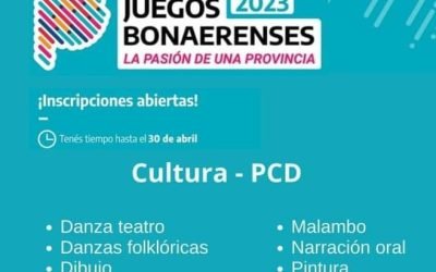 JUEGOS BONAERENSES 2023: HASTA EL PRÓXIMO DOMINGO (30) ESTÁ ABIERTA LA INSCRIPCIÓN PARA PARTICIPAR EN EL ÁREA CULTURA