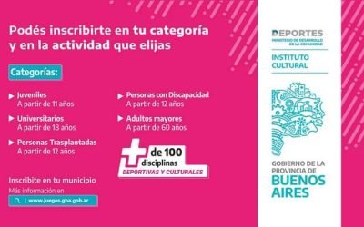 JUEGOS BONAERENSES 2023: SE EXTIENDE LA INSCRIPCIÓN HASTA EL VIERNES 5 DE MAYO Y EL LUNES 8 EMPIEZA LA ETAPA DISTRITAL