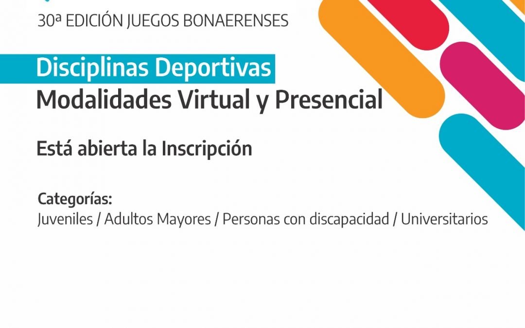30ª EDICIÓN DE LOS JUEGOS DEPORTIVOS BONAERENSES: EXTENDIERON LA INSCRIPCIÓN HASTA EL PRÓXIMO VIERNES