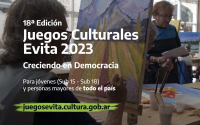 JUEGOS CULTURALES EVITA 2023: ESTÁ ABIERTA LA INSCRIPCIÓN Y RECEPCIÓN DE OBRAS EN LAS DISTINTAS DISCIPLINAS Y CATEGORÍAS