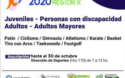 JUEGOS REGIONALES 2020: LA INSCRIPCIÓN SE PRORROGÓ HASTA EL PRÓXIMO VIERNES 30
