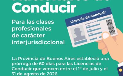LICENCIAS NACIONALES DE CONDUCIR: PROVINCIA ESTABLECIÓ UNA PRÓRROGA DE 60 DÍAS PARA LAS QUE VENCEN EN JULIO Y AGOSTO