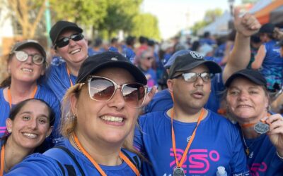 INTEGRANTES DEL CENTRO DE DÍA “POR LA VIDA” Y HOGAR CUMEN CHE PARTICIPARON EN BOLÍVAR DE LA MARATÓN “HUGO TINELLI”