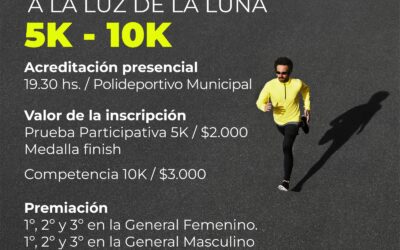 MÚSICA Y DEPORTE: MARATÓN A LA LUZ DE LA LUNA SOBRE DISTANCIAS DE 5 Y 10 KILÓMETROS Y DJ EN VIVO, EL SÁBADO 10 DE FEBRERO PRÓXIMO