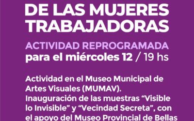 MES DE LA MUJER: MAÑANA (MIÉRCOLES) SIGUEN LAS PROPUESTAS CON UNA CAPACITACIÓN SOBRE LA LEY MICAELA Y UNA ACTIVIDAD EN EL MUMAV