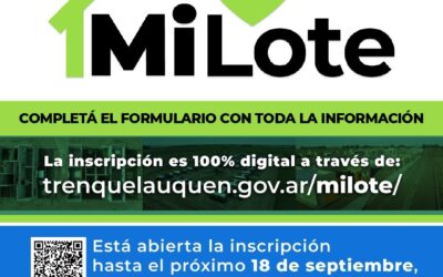 ÚLTIMOS DÍAS PARA INSCRIBIRSE EN EL PROGRAMA MUNICIPAL “MI LOTE”
