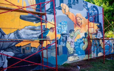 SE RESTAURA EL MURAL DEL RENOVADO EDIFICIO DONDE FUNCIONARÁ EL AULA TALLER DE COCINA DE LA ESCUELA MUNICIPAL
