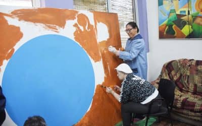 EL HOGAR CUMEN CHE Y CENTRO DE DÍA REALIZAN UN MURAL JUNTO AL ARTISTA PLÁSTICO IGNACIO RIBELOTTA