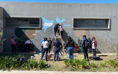 ÚLTIMO DÍA DE TRABAJO PARA LOS CUATRO MURALES INTERCOLEGIALES QUE SE REALIZAN POR LOS “40 AÑOS DE MALVINAS”