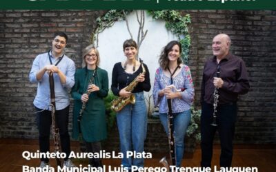 LA BANDA MUNICIPAL LUIS PEREGO SE PRESENTA JUNTO AL QUINTETO AUREALIS DE LA PLATA, MAÑANA (SÁBADO) EN EL TEATRO ESPAÑOL