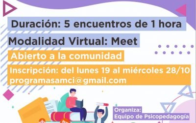 TALLER DE ORIENTACIÓN VOCACIONAL-OCUPACIONAL: ES ABIERTO A LA COMUNIDAD Y LA INSCRIPCIÓN ESTARÁ ABIERTA HASTA EL PRÓXIMO MIÉRCOLES