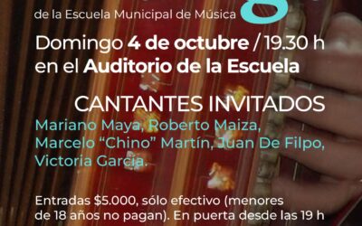 LA ORQUESTA DE TANGO DE LA ESCUELA DE MÚSICA DARÁ UN CONCIERTO JUNTO A CANTANTES INVITADOS EL DOMINGO 4 DE OCTUBRE