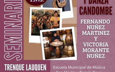 TALLERES GRATUITOS DE PERCUSIÓN Y DANZA EN CANDOMBE, EL SÁBADO EN EL PARQUE MUNICIPAL CONRADO VILLEGAS