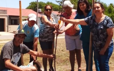 VECINOS/AS DEL BARRIO SCHILLING Y PERSONAL DE ESPACIOS VERDES PLANTARON UN JACARANDÁ EN LA PLAZA JAIME CIGLIA