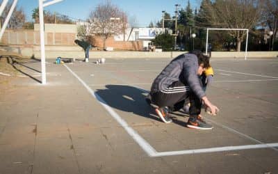 Reinauguración del playón de las escuelas Nacional y Comercial