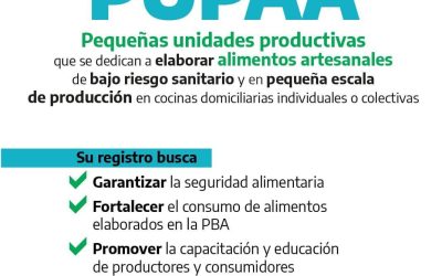 PROGRAMA PUPAA: INICIATIVA DESTINADA A PRODUCTORES DE ALIMENTOS ARTESANALES PARA QUE PUEDAN ACCEDER A UNA HABILITACIÓN PROVINCIAL