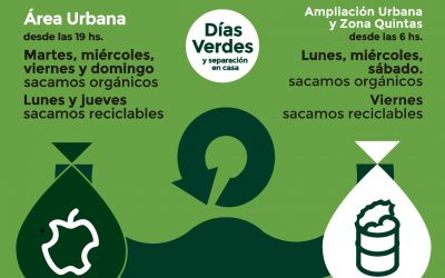 DESDE EL LUNES SE INICIA NUEVO SISTEMA DE RECOLECCIÓN DE RESIDUOS: VUELVE EL HORARIO NOCTURNO, SEPARACIÓN EN CASA Y “DÍAS VERDES”