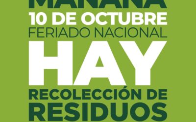 ESTE VIERNES (10), FERIADO NACIONAL, EL SERVICIO DE RECOLECCIÓN DE RESIDUOS SE PRESTARÁ DE MANERA NORMAL