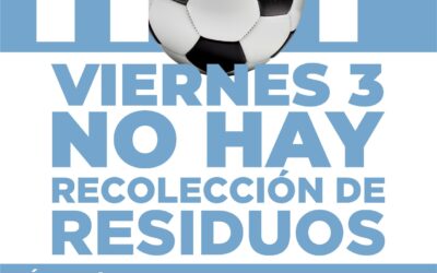 HOY VIERNES NO HABRÁ RECOLECCIÓN DE RESIDUOS EN EL ÁREA URBANA Y EL SERVICIO SE PRESTARÁ MAÑANA SÁBADO DESDE LAS 6 DE LA MAÑANA