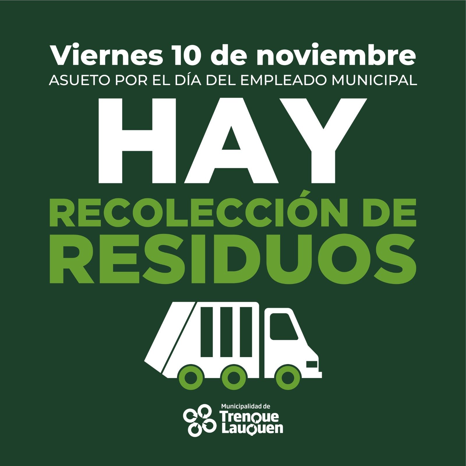 EL ASUETO DEL PRÓXIMO VIERNES (10) POR EL DÍA DEL EMPLEADO MUNICIPAL ...