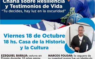 CHARLA SOBRE RESILIENCIA Y TESTIMONIOS DE VIDA, EL VIERNES EN LA CASA DE LA HISTORIA Y LA CULTURA