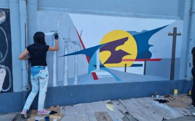 ALUMNOS Y DOCENTES DE ESCUELAS DE ARTE SIGUEN TRABAJANDO EN LA RESTAURACIÓN DE LOS MURALES DE LA COOPERATIVA DE ELECTRICIDAD