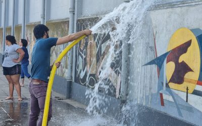 COMENZARON LAS TAREAS DE RESTAURACIÓN DE LOS MURALES DE LA COOPERATIVA DE ELECTRICIDAD: TRABAJAN ALUMNOS Y DOCENTES DE LAS ESCUELAS DE ARTE