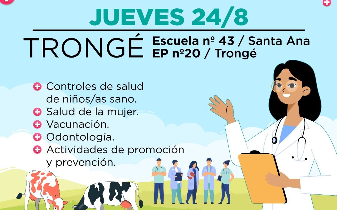 EL PRÓXIMO JUEVES (24) SE REALIZARÁ LA JORNADA DE SALUD RURAL EN TRONGÉ CON LAS COMUNIDADES EDUCATIVAS DE LAS ESCUELAS Nº20 Y 43