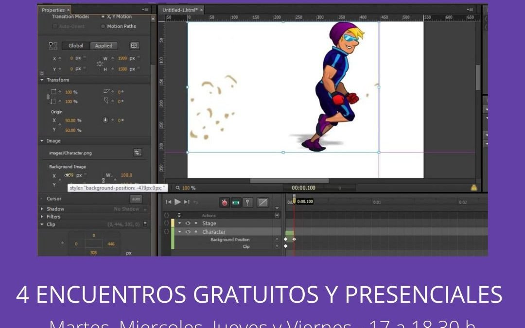 TALLER GRATUITO DE INTRODUCCIÓN A LA ANIMACIÓN DIGITAL PARA CHICOS Y CHICAS DE 12 A 16 AÑOS EN EL POLO CIENTÍFICO TECNOLÓGICO