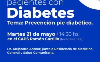 TALLER PARA PACIENTES CON DIABETES, A CARGO DEL DR. ALEJANDRO AHMAR, EL MARTES 21 EN EL CAPS RAMÓN CARRILLO