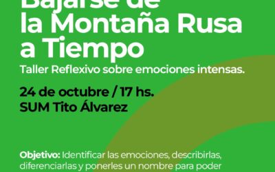 MES DE LA SALUD MENTAL: MAÑANA (VIERNES) HABRÁ UN TALLER REFLEXIVO SOBRE EMOCIONES INTENSAS DIRIGIDO A ADOLESCENTES