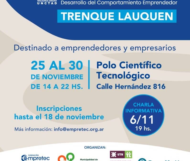 LA INCUBADORA DE EMPRESAS INSCRIBE PARA EL TALLER DE DESARROLLO DEL COMPORTAMIENTO EMPRENDEDOR