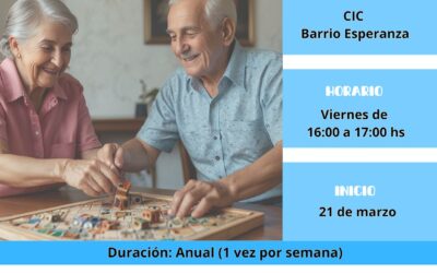 TALLER DE ESTIMULACIÓN COGNITIVA, DESDE EL VIERNES 21 DE MARZO EN EL CIC DEL BARRIO ESPERANZA