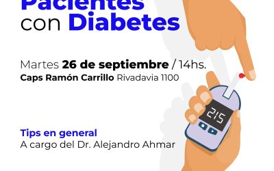 TALLER PARA PACIENTES CON DIABETES, A CARGO DEL DR. ALEJANDRO AHMAR, EL MARTES PRÓXIMO (26) EN EL CAPS RAMÓN CARRILLO