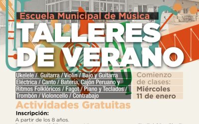 LA ESCUELA MUNICIPAL DE MÚSICA ABRIÓ LA INSCRIPCIÓN PARA LOS TALLERES DE VERANO: SON GRATUITOS Y EL ÚNICO REQUISITO ES SER MAYOR DE OCHO AÑOS