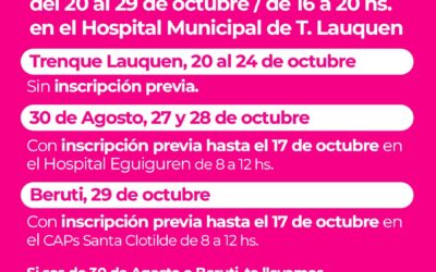 OCTUBRE ROSA: SE REALIZARÁN MAMOGRAFÍAS GRATUITAS EN EL HOSPITAL MUNICIPAL PARA PERSONAS DE TODO EL DISTRITO