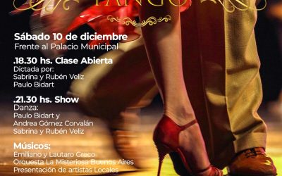 “TRENQUE TANGO”: LA GRAN MOVIDA DEL 2X4 CON CLASES ABIERTAS, GRANDES ARTISTAS Y MILONGA ABIERTA, EL SÁBADO 10 DE DICIEMBRE FRENTE AL PALACIO MUNICIPAL