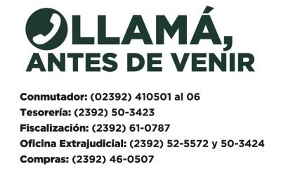 A PARTIR DE MAÑANA (MARTES) LOS VECINOS QUE TENGAN QUE HACER UN TRÁMITE EN EL MUNICIPIO DEBERÁN SACAR UN TURNO TELEFÓNICO