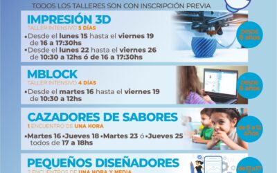 VACACIONES DE INVIERNO EN EL POLO CIENTÍFICO TECNOLÓGICO MUNICIPAL: LA PROPUESTA INCLUYE IMPRESIÓN 3D, MBLOCK, CAZADORES DE SABORES Y PEQUEÑOS DISEÑADORES