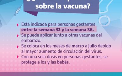 COMENZÓ HOY (1º DE MARZO) LA CAMPAÑA DE VACUNACIÓN CONTRA EL VIRUS SINCICIAL RESPIRATORIO PARA PERSONAS GESTANTES